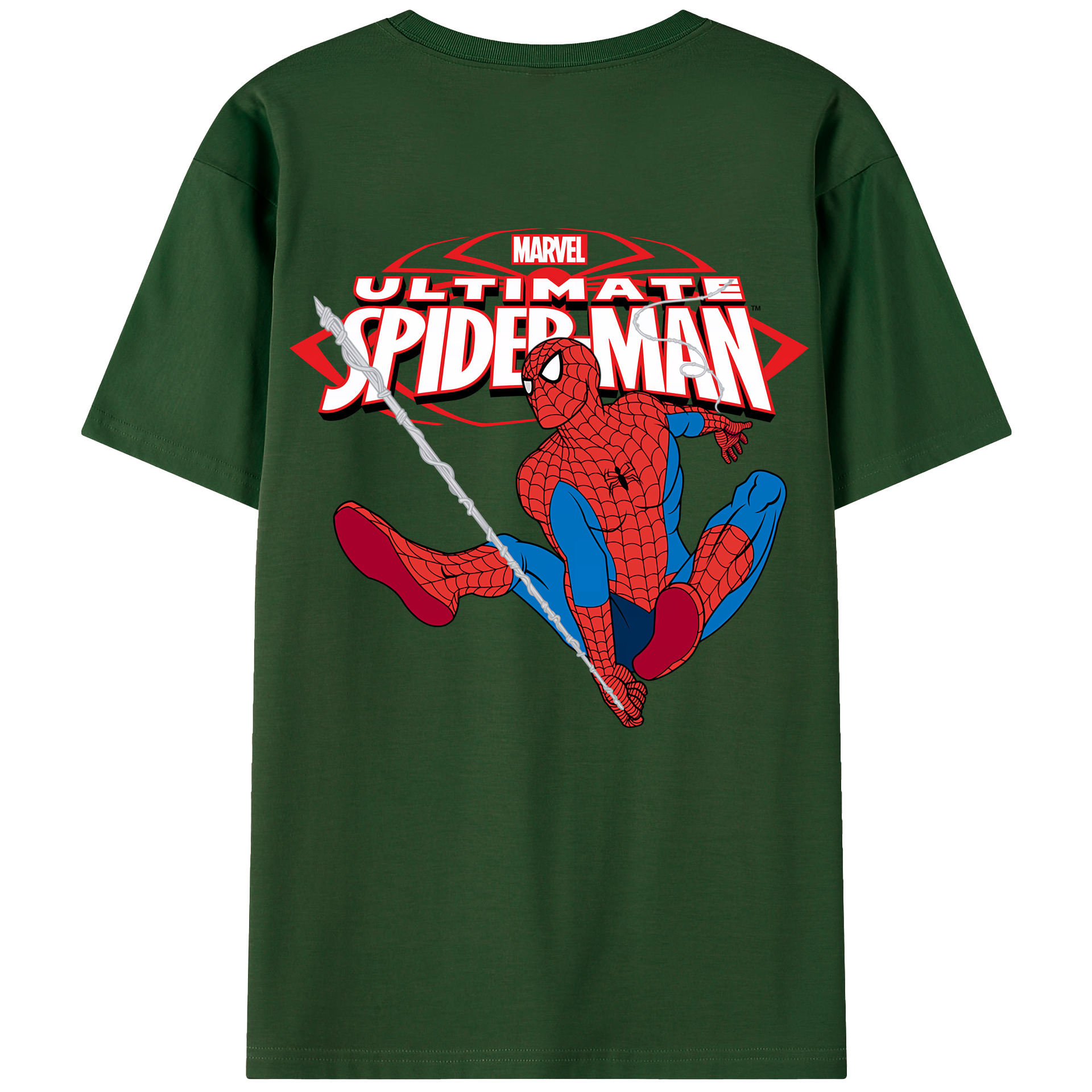 （画像用） Spider Man スパイダーマン 綿100％半袖Tシャツ（背面プリント）